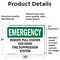 Signmission Remote Pull Station For Hood Fire Suppression Emergency Sign, Vinyl Decal, 10in W x 7in L, 2PK OS-2PACK-EM-D-710-L-10417 - alternate 4